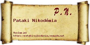 Pataki Nikodémia névjegykártya